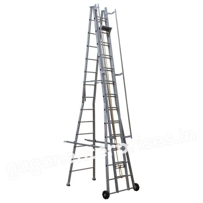 Extension ladder with handrail a type aluminium ladder gagan enterprises Ludhiana